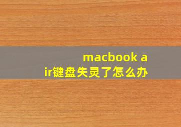 macbook air键盘失灵了怎么办